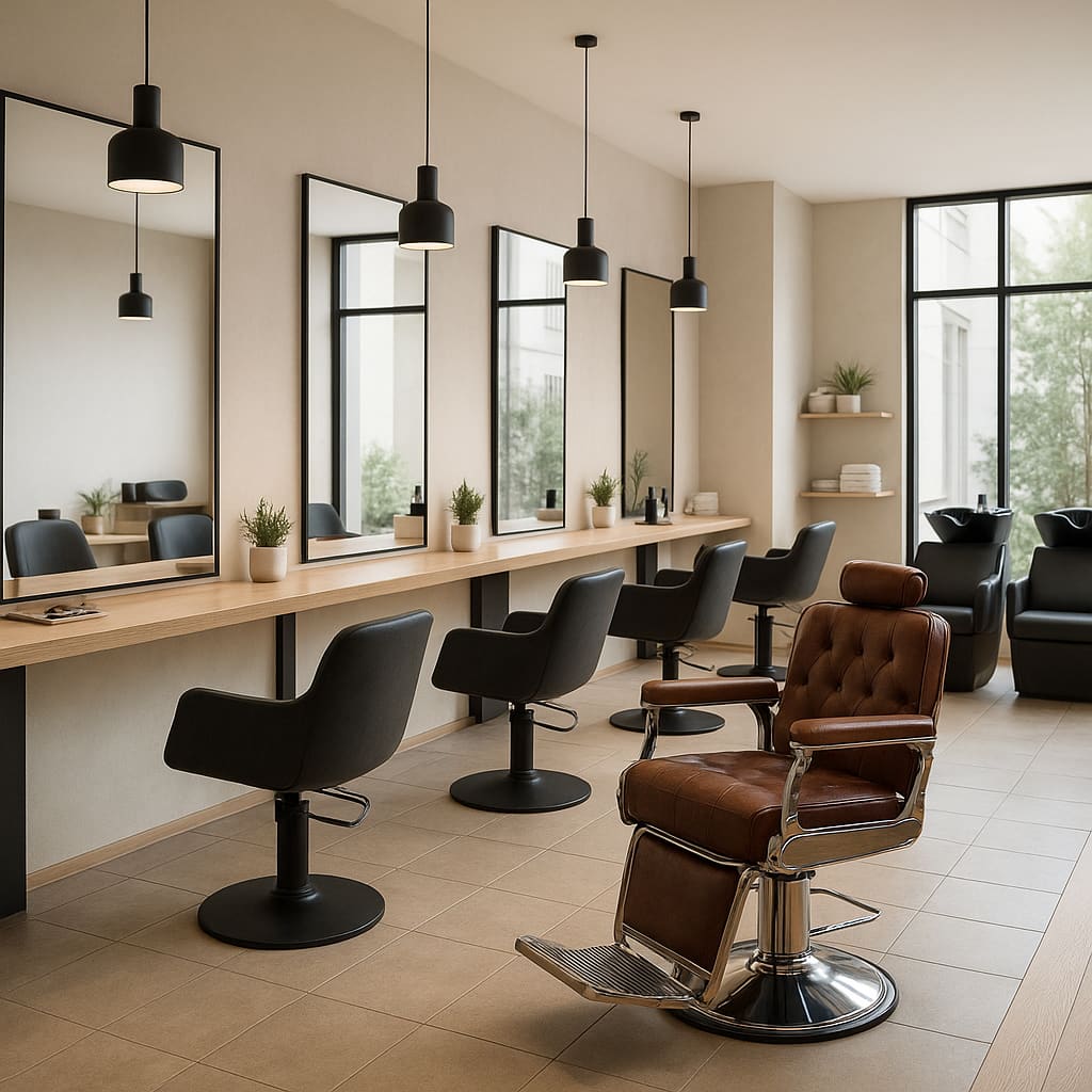 Modernes Salon- und Barbershop-Interieur
